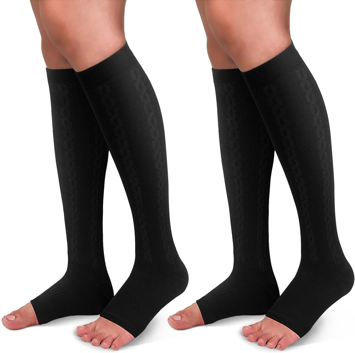 30-40mmHg Medical Graduated Compression Socks for Women&Men Circulation-Knee High Socks for Support,Hiking,Running