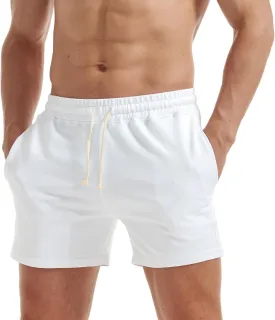 AIMPACT Mens Workout Sweat Shorts 5 Inch Cotton Casual Fitness Mens Athletic Gym Shorts with Pockets