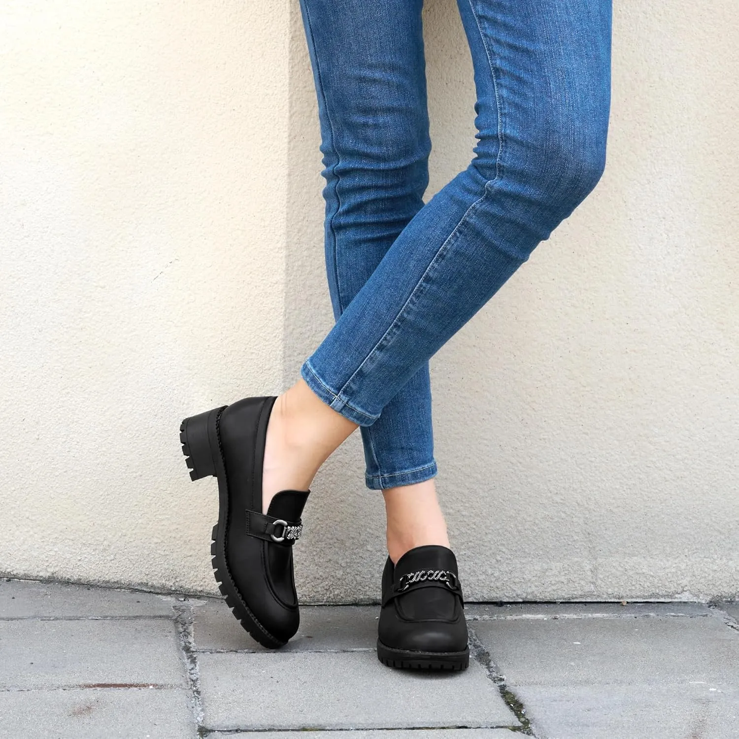 Alicegana Platform Loafers for Women Chunky: Comfortable Penny Loafer Fashion Casual Slip On Walking Shoes
