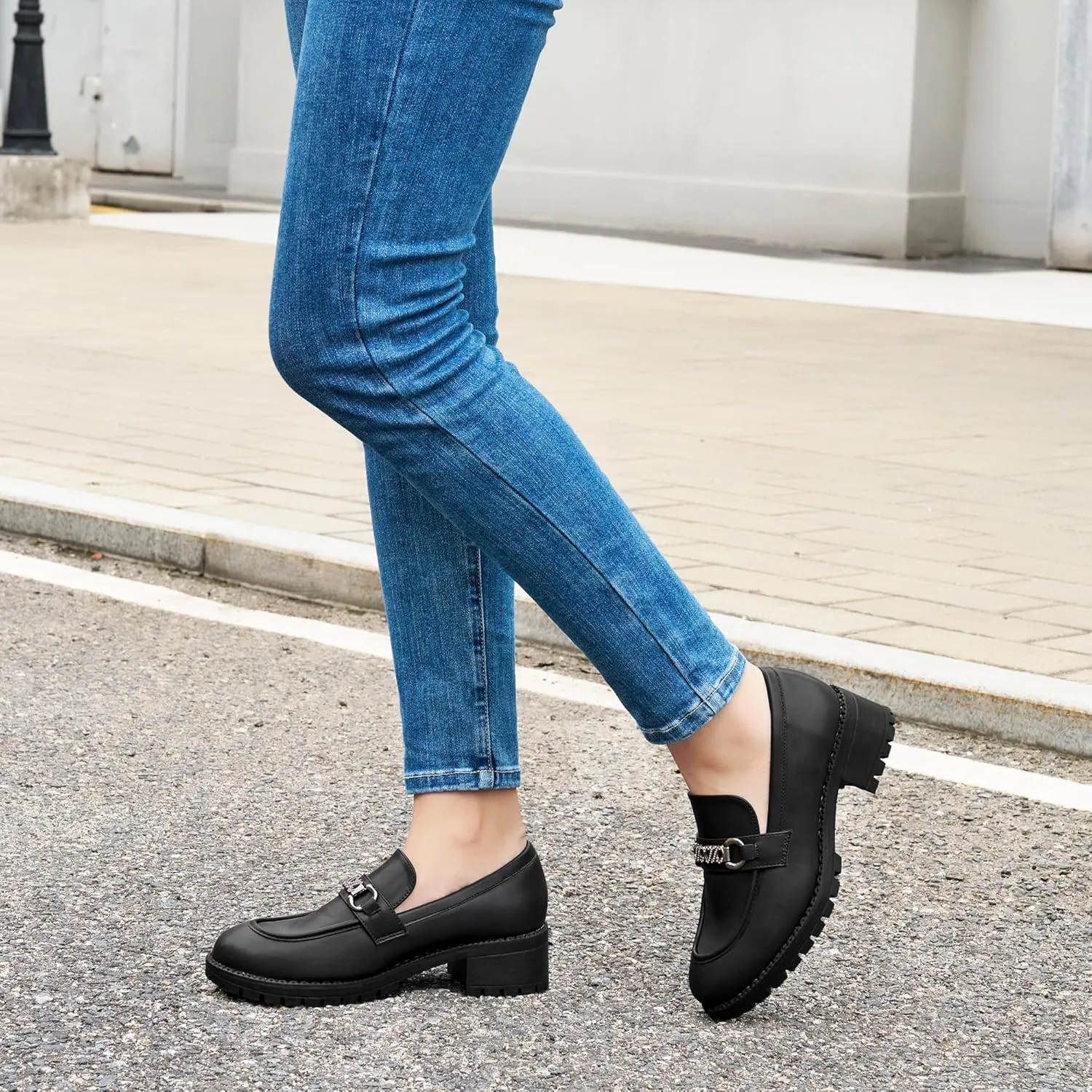Alicegana Platform Loafers for Women Chunky: Comfortable Penny Loafer Fashion Casual Slip On Walking Shoes