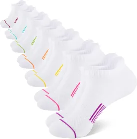 Heatuff 7 Pairs Womens Ankle Socks Athletic Cushioned Anti-Blister Running Low Cut Socks with Tab