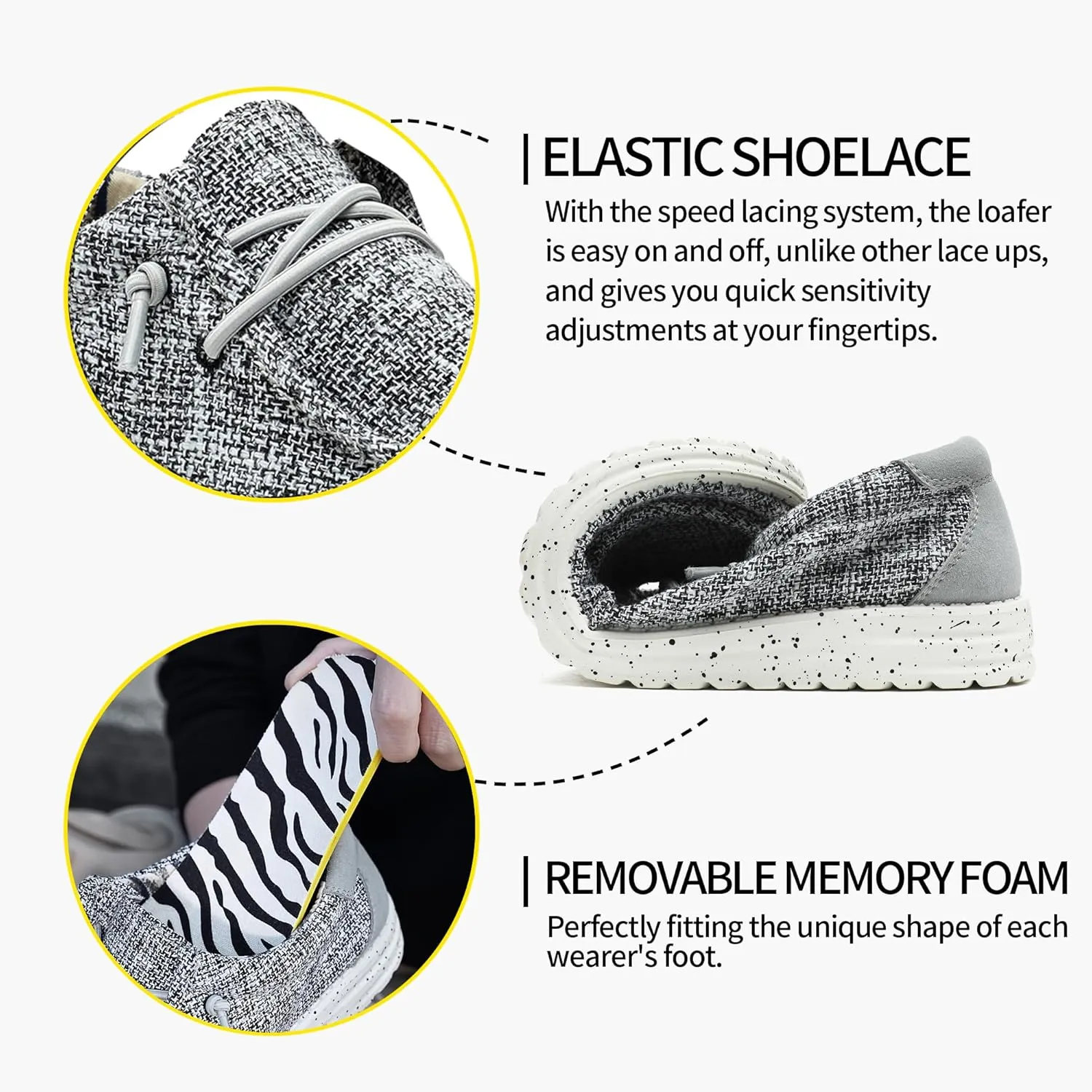 Men??s Machine Washable Slip On Lace Up Casual Loafer Breathable Travel Canvas Shoes for Men Comfortable and Stylish Summer Loafers Lightweight Walking Shoes Boat Shoe