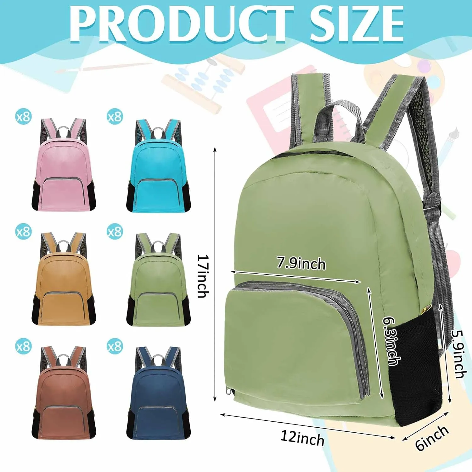 Patelai 48 Pcs 17" Backpacks Bulk for Kids Classic Colorful Bookbags for Elementary Middle High School Boys Girls (Classic Colors)
